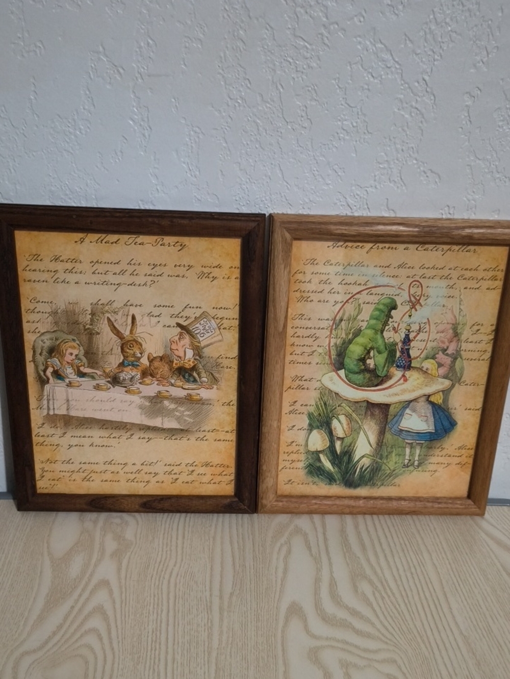 Alice in Wonderland Framed Vintage Art Prints - Wood Frames
